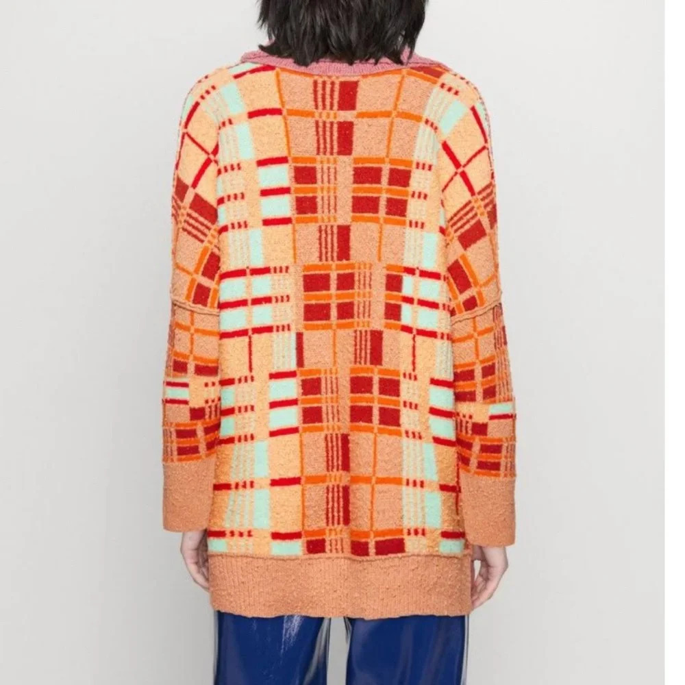 Like New Free People Ruben Oversized Pullover Sweater in Autumn Sunset Combo M - Picture 12 of 16